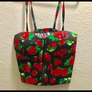 Cherry designed crop top